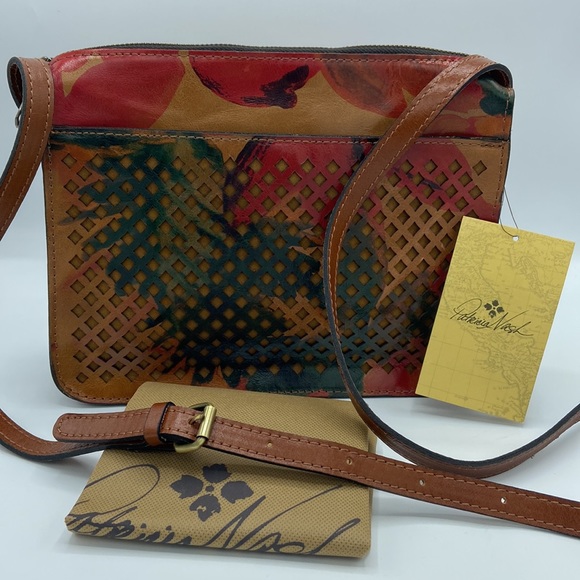 NWT Patricia Nash Spring Multi Perforated Vallata Crossbody Purse - Picture 3 of 9